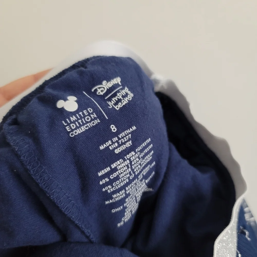 Disney Limited Edition 8 Navy Blue Tulle Sparkle Princess Pull-On Elastic Skirt‎